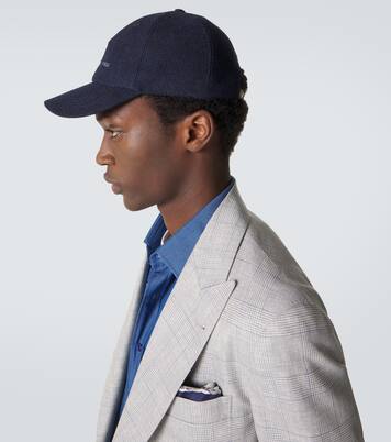 Casquette en soie, lin et laine à logo | Brunello Cucinelli