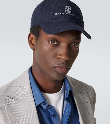 Casquette en soie, lin et laine à logo | Brunello Cucinelli