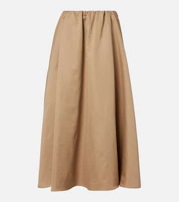 Cotton-blend midi skirt | Brunello Cucinelli