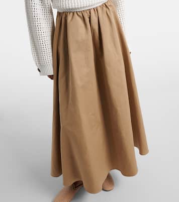 Cotton-blend midi skirt | Brunello Cucinelli