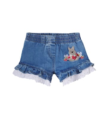 Bébé – x Disney® – Short en jean brodé à volants | Monnalisa