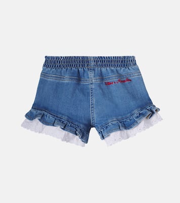 Bébé – x Disney® – Short en jean brodé à volants | Monnalisa
