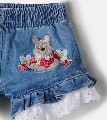 Bébé – x Disney® – Short en jean brodé à volants | Monnalisa