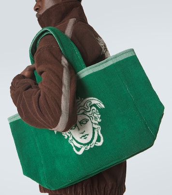 Medusa cotton-terry jacquard tote bag | Versace