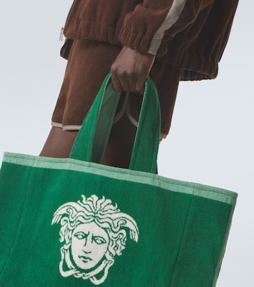 Medusa cotton-terry jacquard tote bag | Versace
