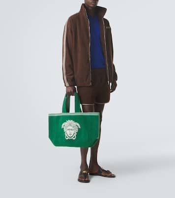 Medusa cotton-terry jacquard tote bag | Versace