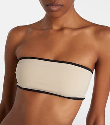 Stripe Edge strapless bikini top | Toteme
