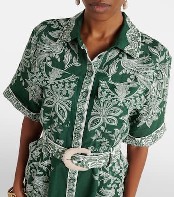 Bedruckter Playsuit Miranda aus Leinen | Farm Rio