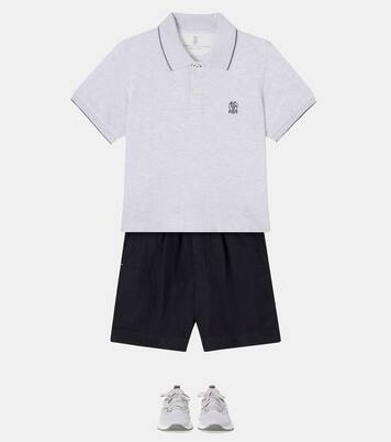 Embroidered cotton polo shirt | Brunello Cucinelli Kids
