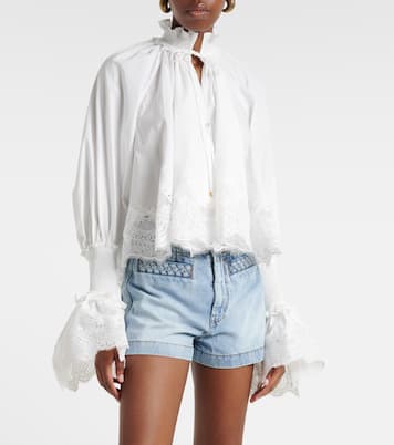 Alchemy lace-trimmed cotton blouse | Zimmermann