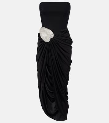 Embellished draped wool-blend corset dress | David Koma