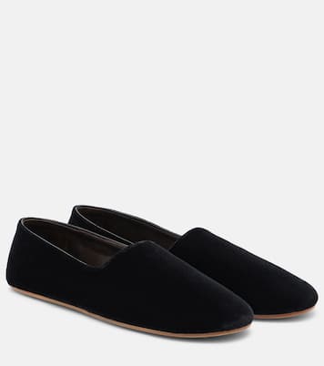 Ponti velvet slip-on shoes | The Row