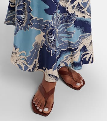 Leaf leather thong sandals | JW Anderson