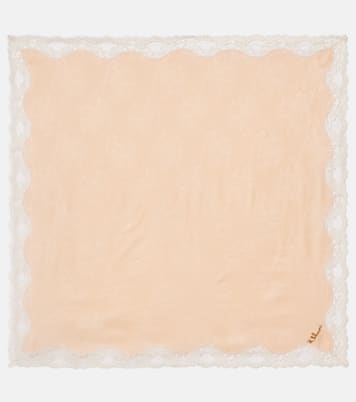 Verziertes Tuch aus Seiden-Jacquard mit Spitze | Chloé