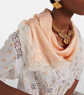 Verziertes Tuch aus Seiden-Jacquard mit Spitze | Chloé