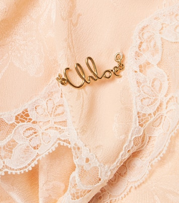 Verziertes Tuch aus Seiden-Jacquard mit Spitze | Chloé