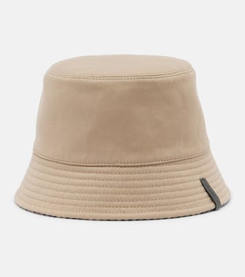 Monili cotton and linen bucket hat | Brunello Cucinelli