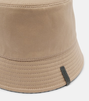 Monili cotton and linen bucket hat | Brunello Cucinelli