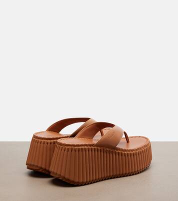 Nama leather platform thong sandals | Chloé