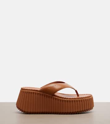 Nama leather platform thong sandals | Chloé