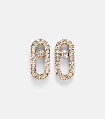 Move Uno 18kt gold earrings with diamonds | Messika