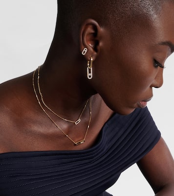 Move Uno 18kt gold earrings with diamonds | Messika