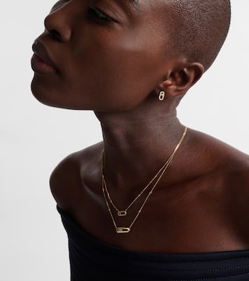 Move Uno 18kt gold earrings with diamonds | Messika