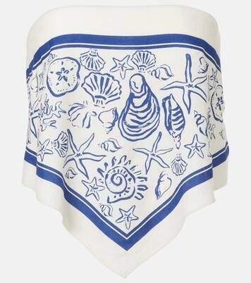 Printed linen-blend bandeau top | Simkhai