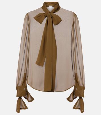 Tie-neck silk blouse | Saint Laurent
