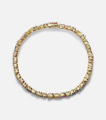 Fireworks 18kt yellow gold bracelet with diamonds and sapphires | Suzanne Kalan