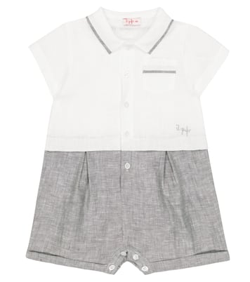 Baby linen playsuit | Il Gufo