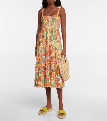 Robe midi Triny à fleurs | Poupette St Barth