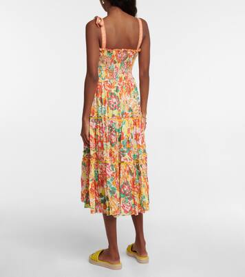 Robe midi Triny à fleurs | Poupette St Barth