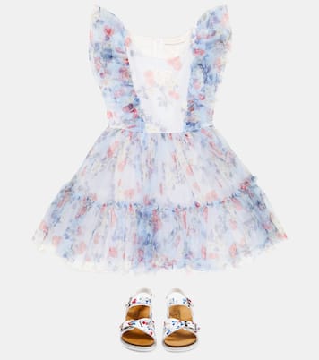 Cherry-printed tulle dress | Monnalisa