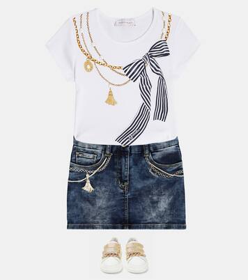 Printed cotton-blend T-shirt | Monnalisa