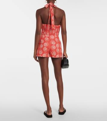 Bedruckte Shorts Oscar aus Leinen | Staud