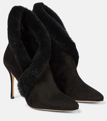 Ankle Boots Nestanu 105 aus Veloursleder | Manolo Blahnik