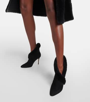 Ankle Boots Nestanu 105 aus Veloursleder | Manolo Blahnik