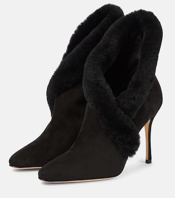 Ankle Boots Nestanu 105 aus Veloursleder | Manolo Blahnik