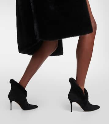 Ankle Boots Nestanu 105 aus Veloursleder | Manolo Blahnik