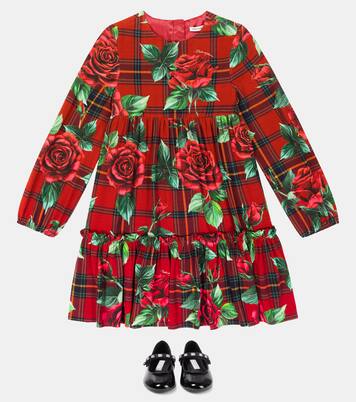 Robe à fleurs et carreaux | Dolce&Gabbana Kids