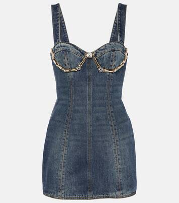 Claw embellished denim minidress | Area