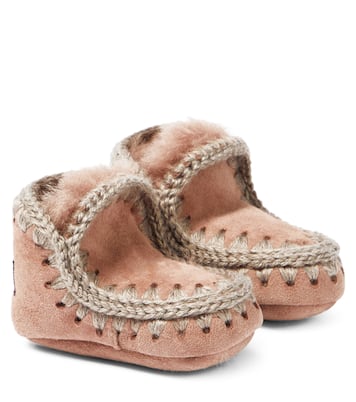 Baby shearling-lined suede booties | Mou Kids