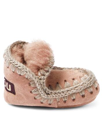 Baby shearling-lined suede booties | Mou Kids