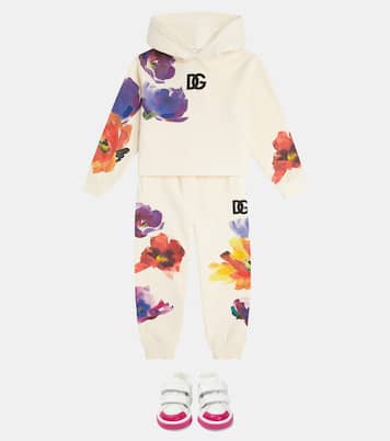 Pantalones de jersey de algodón floral | Dolce&Gabbana Kids