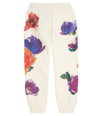 Pantalones de jersey de algodón floral | Dolce&Gabbana Kids