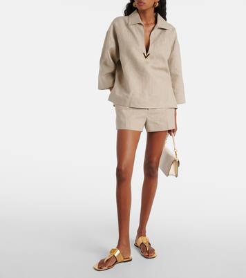 Linen canvas shorts | Valentino