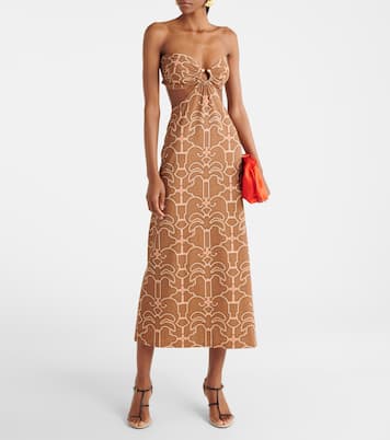 Ring-detail cutout printed maxi dress | Johanna Ortiz