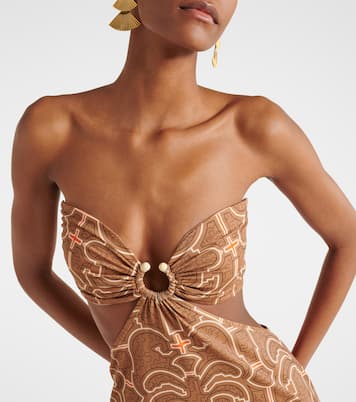 Ring-detail cutout printed maxi dress | Johanna Ortiz