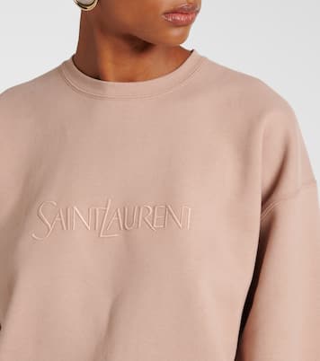 Logo cotton jersey sweatshirt | Saint Laurent